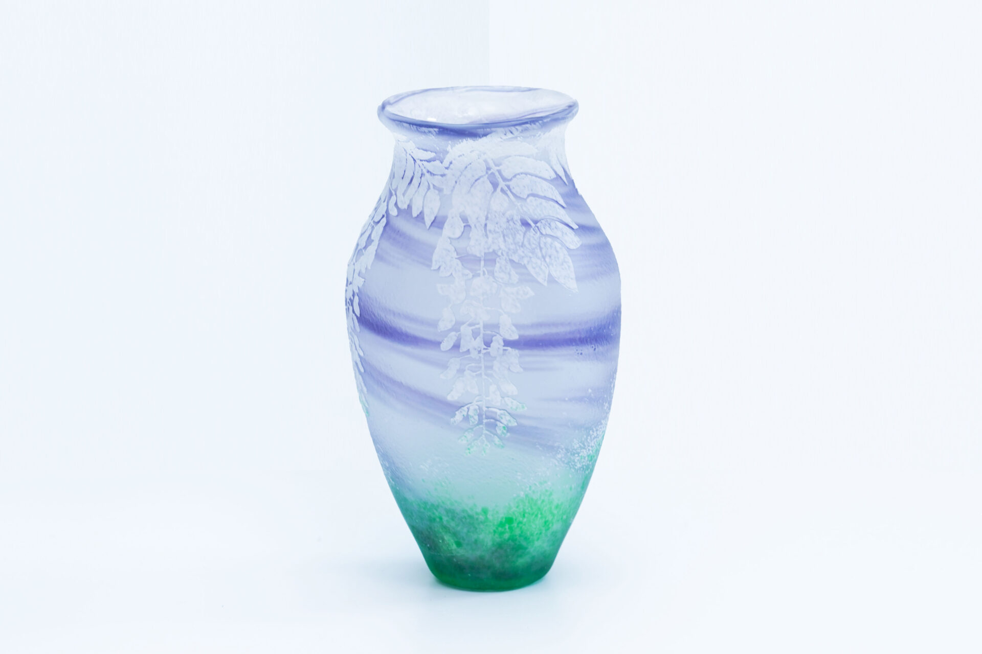 上越クリスタル ガラス製花瓶 月夜野工房 ハンドクラフト - 花瓶 